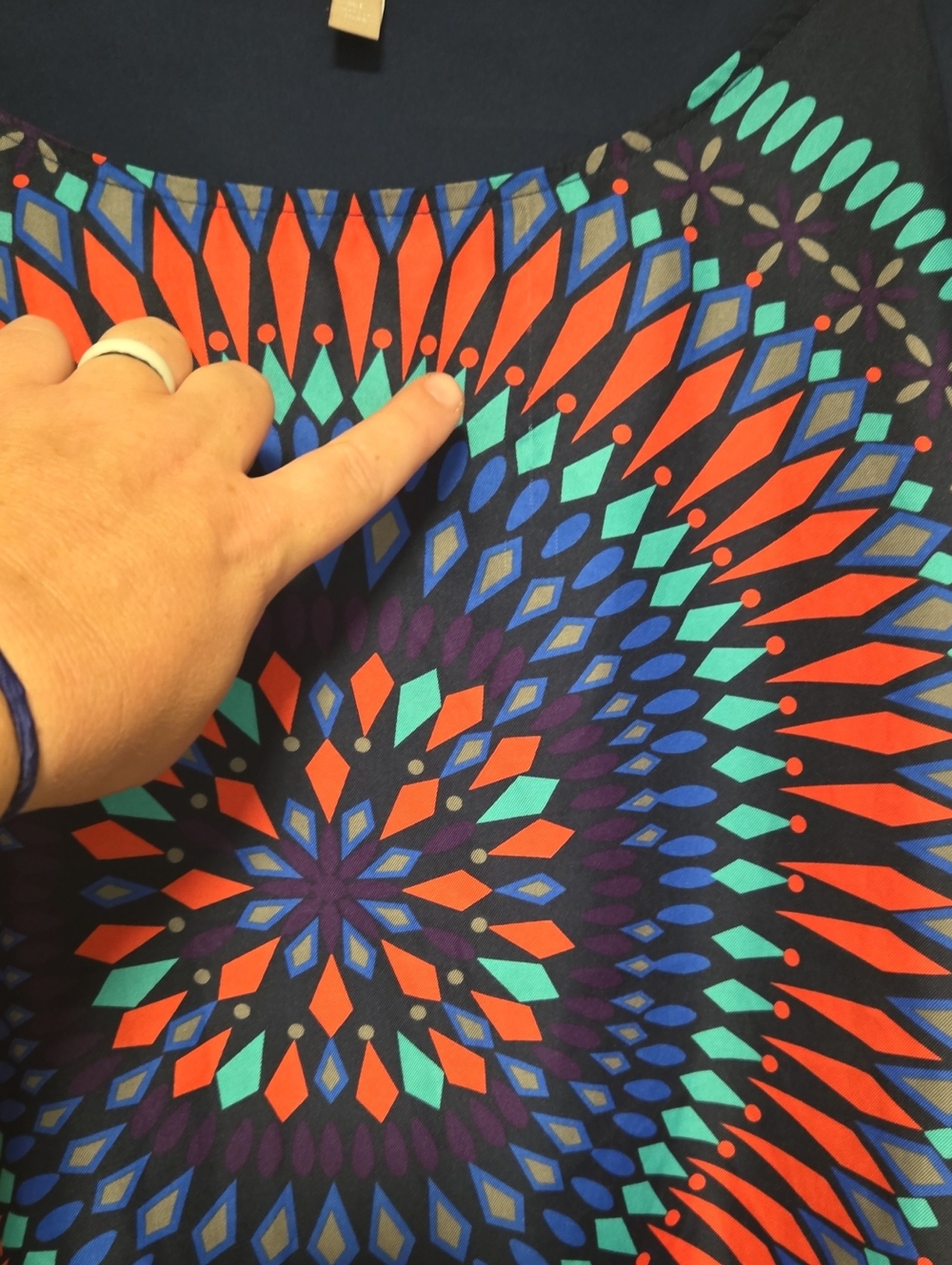 Banana Republic Navy Short-Sleeve Top with Blue & Red Mandala - Picture 4 of 7